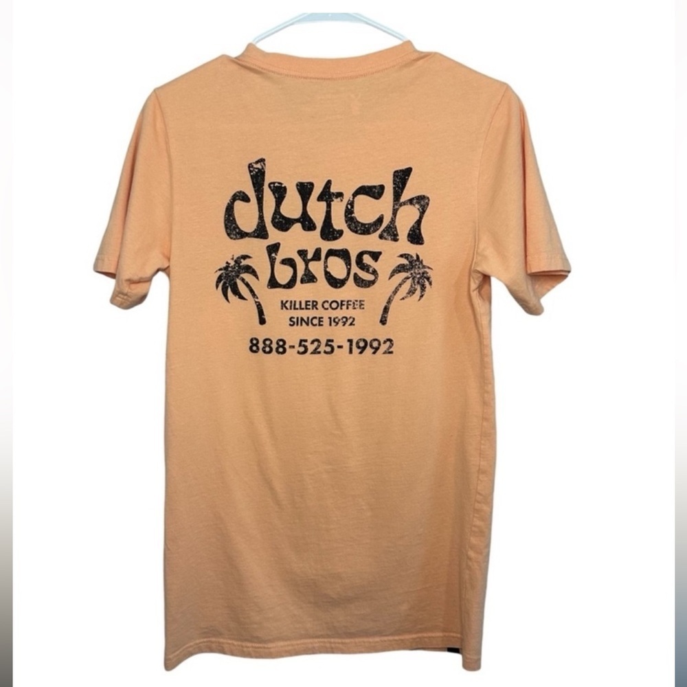 ✌️Dutch Bros Cotton Tshirt XL Peach Coffee - Picture 2 of 10